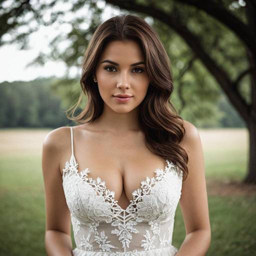 Elegant Wedding Gown in Nature