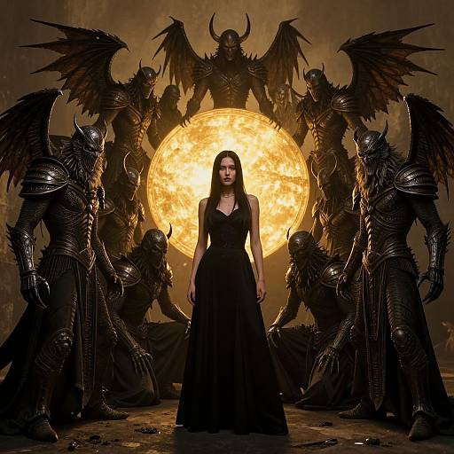 Woman at Center of Menacing Ring