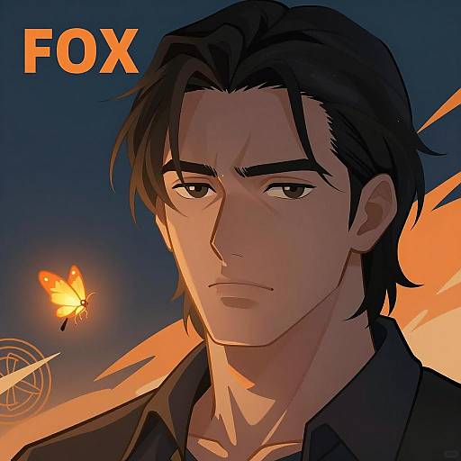 Serious Man with Abstract Background