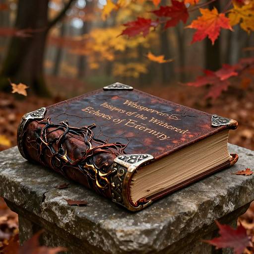 Photograph of an ornate, leather-bound 