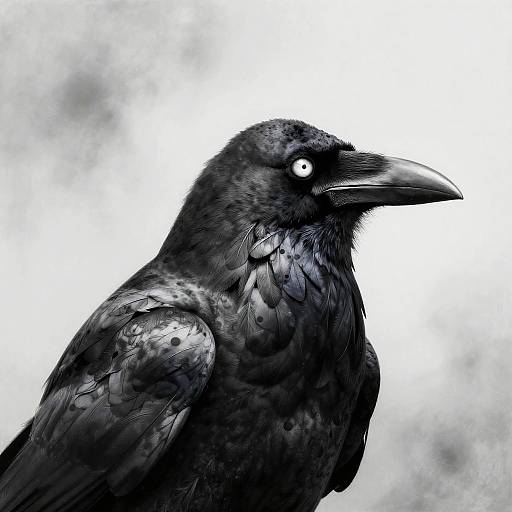 Sinister Crow in Haunting Monochrome