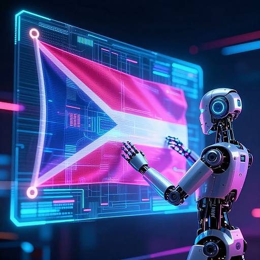 Futuristic Flag-Creator Robot