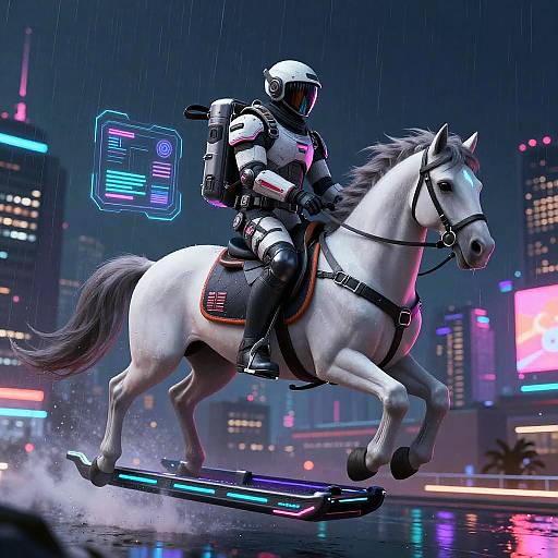 Cyberpunk Explorer on Hover Horse