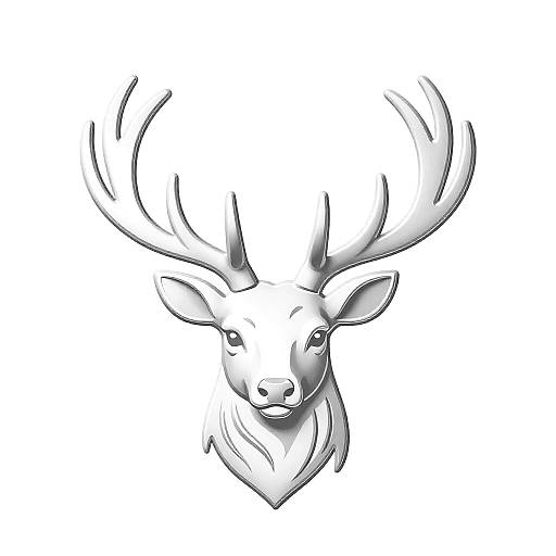 Embossed Silver Stag Filigree Badge Logo