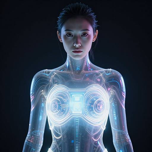 Futuristic Neon-Lit Glowing Woman