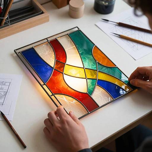 Modern Abstract Stained Glass Design