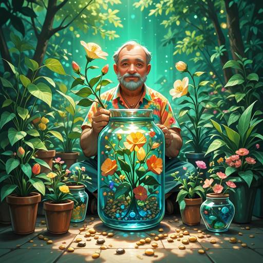 Cheerful Elderly Man in Tropical Paradise Cheerful Elderly Man in Tropical Paradise