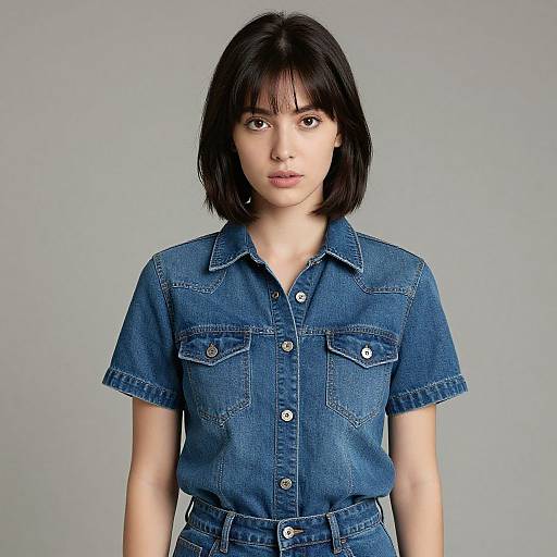 Photorealistic Casual Denim Portrait