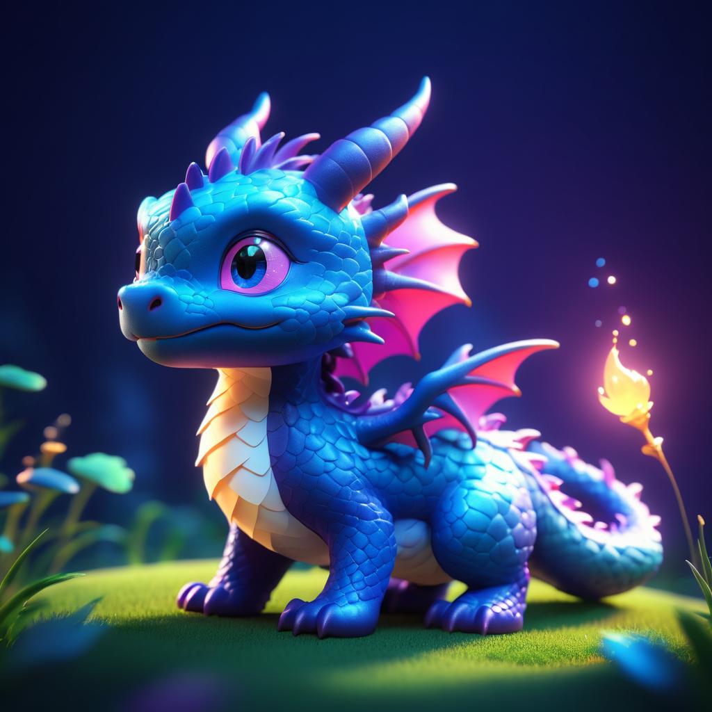 Enchanting Tiny Dragon in Twilight Glow