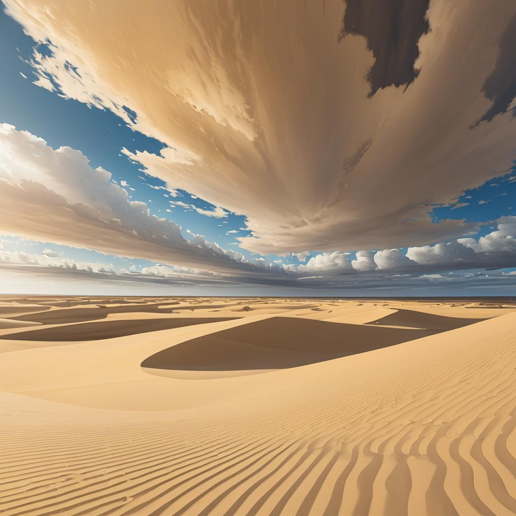 Golden Dunes Under Cloudy Midday Skies