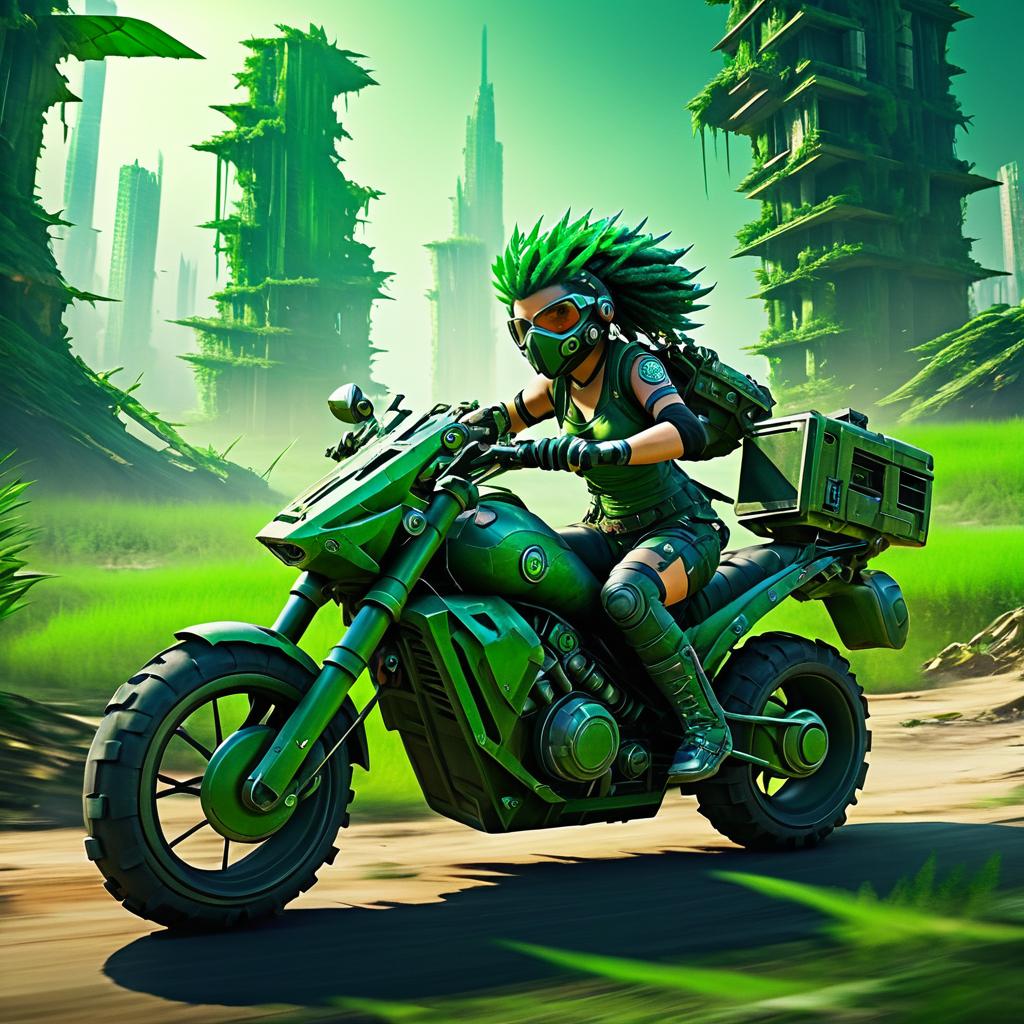 Adventurous Hedgehog Sniper on Motorbike