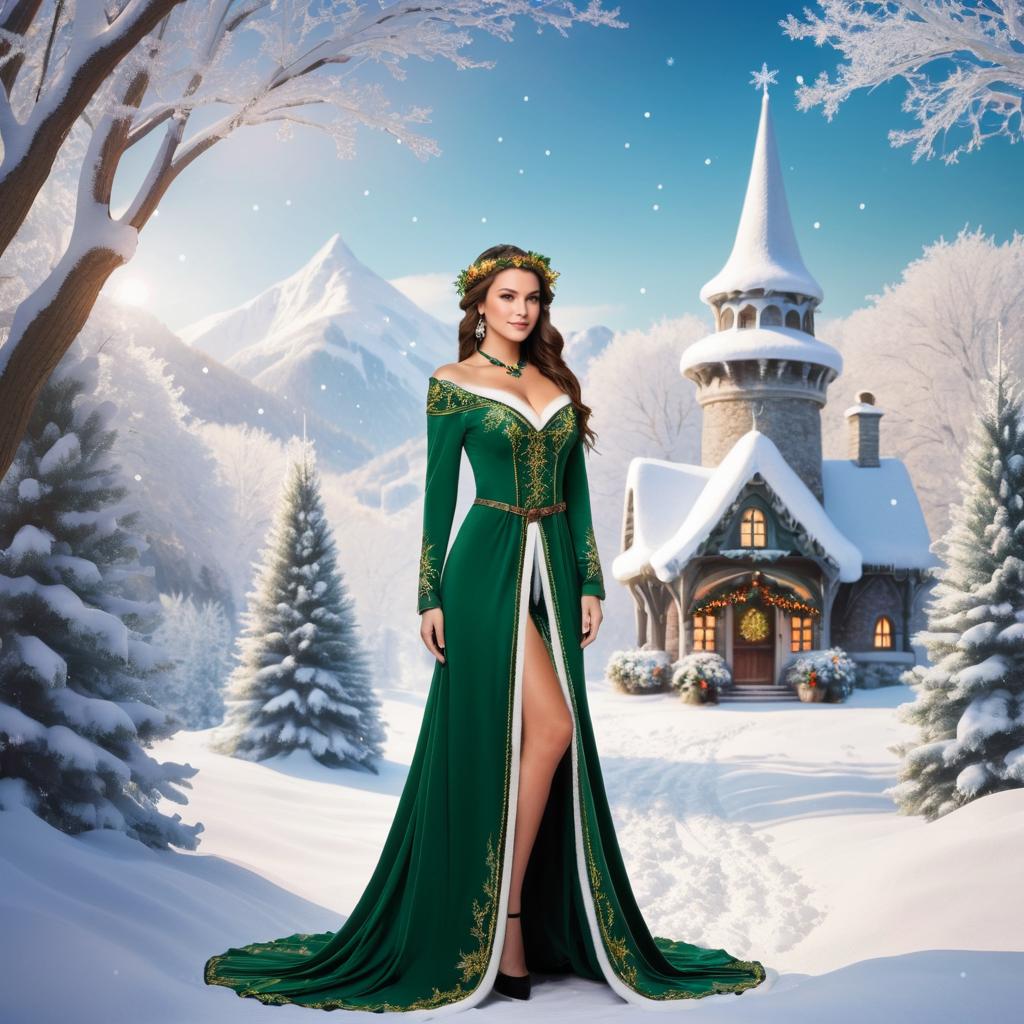 Festive Elf Gown in Winter Wonderland