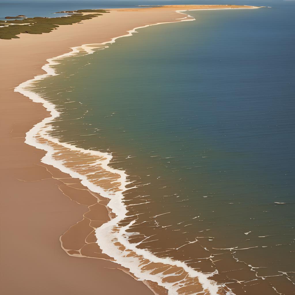 Evening Light over Sandy Peninsula Scene