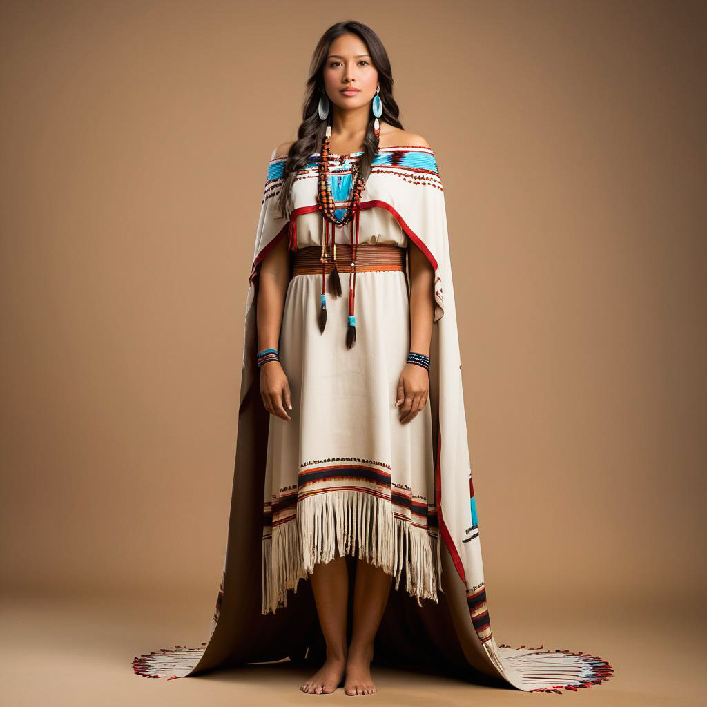 Radiant Native Mother in Traditional Regalia