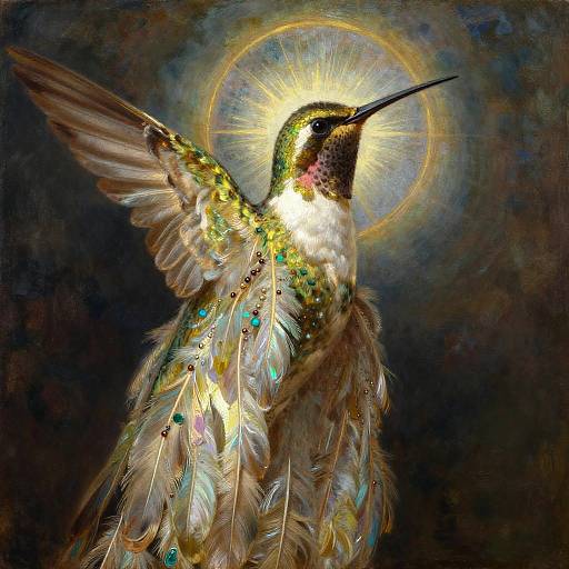 Sacred Hummingbird Oracle with Halo