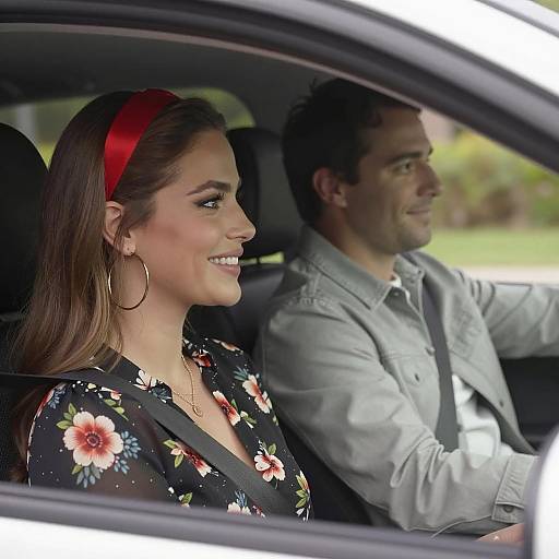 Couple Riding in Car Together