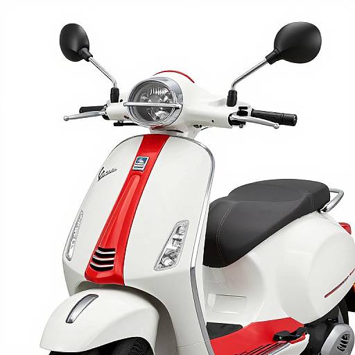 Sleek Red and White VESPA Scooter