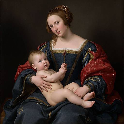 Renaissance Woman with Infant Portrait