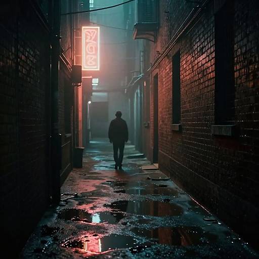 Mysterious Urban Alley at Night