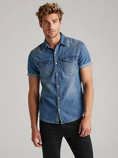 Faded Western Denim Fashion Portrait