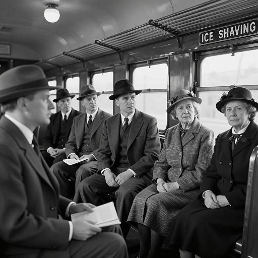 Vintage Train Portrait in Black and White
