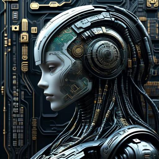 Cyberpunk Art Logo with Robot Design