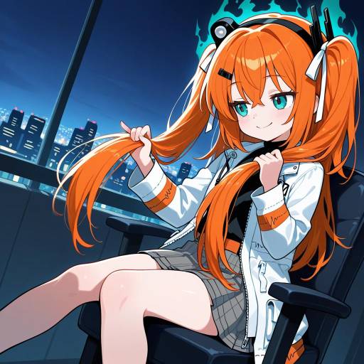 Enchanting Girl in Bustling Seaside City