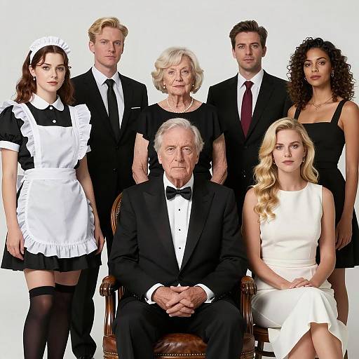 Formal Group Portrait with Diverse Attire