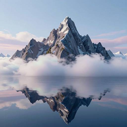 Surreal Mountain Range 3D Render