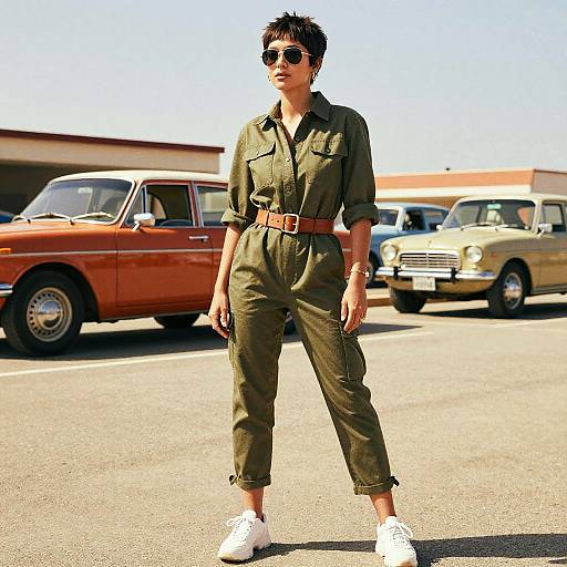 Sunlit Travel Blogger in Utility Jumpsuit