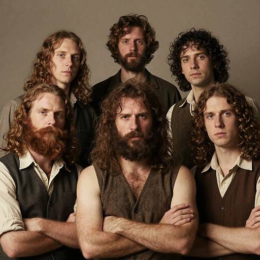 Vintage Portrait of Hairy Men