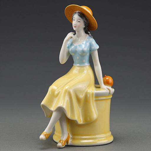 Elegant Summer Porcelain Woman Figurine