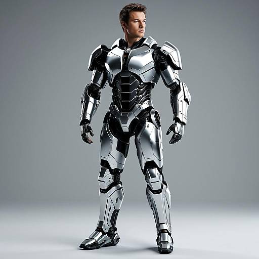 Male Robot in Futuristic Armor
