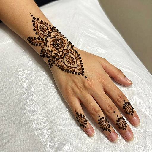 Intricate Henna Design on Hand