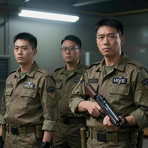 Military Men in Industrial HIVE Setting