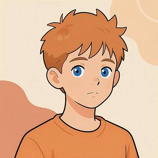 Spiky-Haired Boy with Blue Eyes