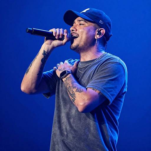 Passionate Singer on Vibrant Stage