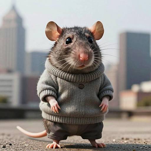 Shy Clever Rat Caricature