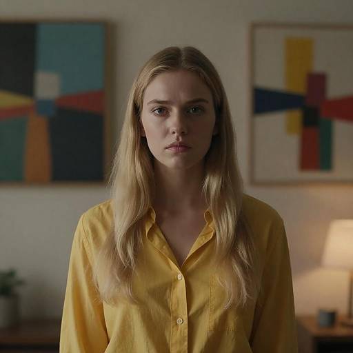 Intense Portrait in Dimly Lit Room