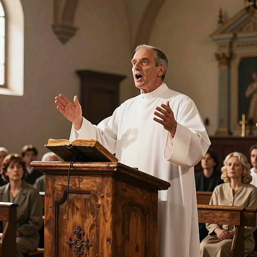 Evangelical Pastor Preaching Passionately