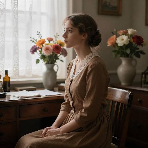 Elegant Portrait of a Thoughtful Woman