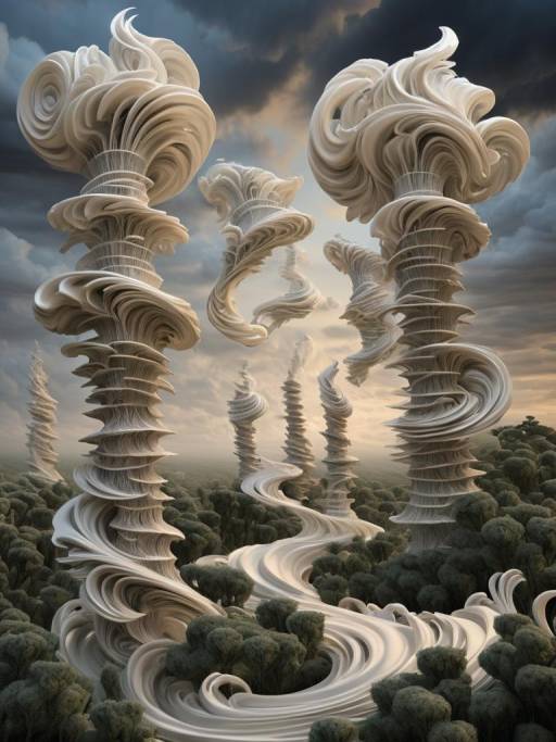 Surreal Spiral Structures in Forest