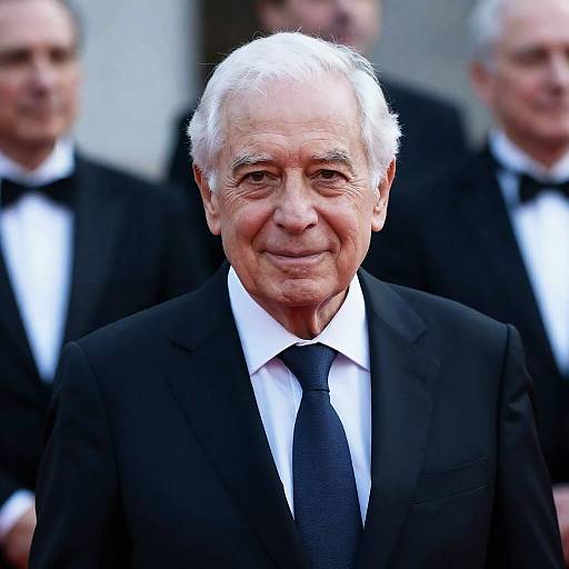 Elegant Elderly Man Portrait in Blue Tone