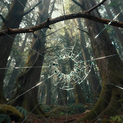 Cracked Mirror Fantasy Forest Reflection