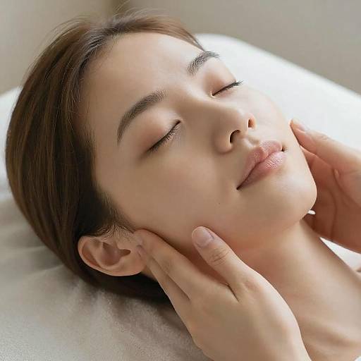 Serene Facial Massage Close-Up Portrait
