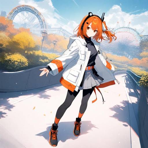 Confident Girl at Amusement Park