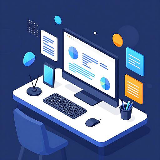 Futuristic Vector Art Workspace