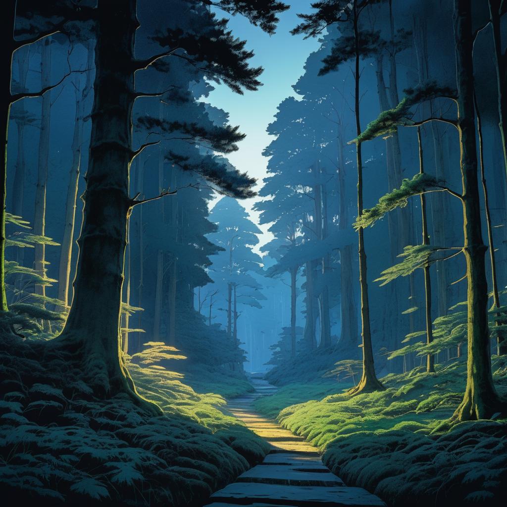 Mystical Forest Storyboard in Miyazaki Style