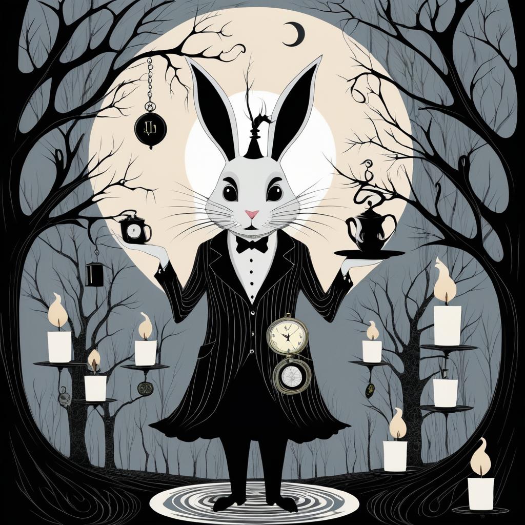 Whimsical Mischief: Rabbit and Watch