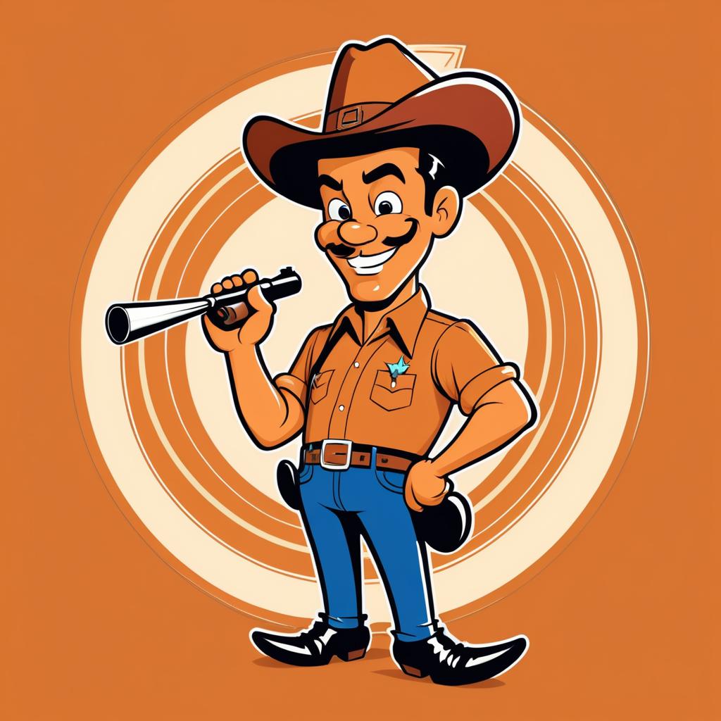 Playful Vintage Western Cartoon Design